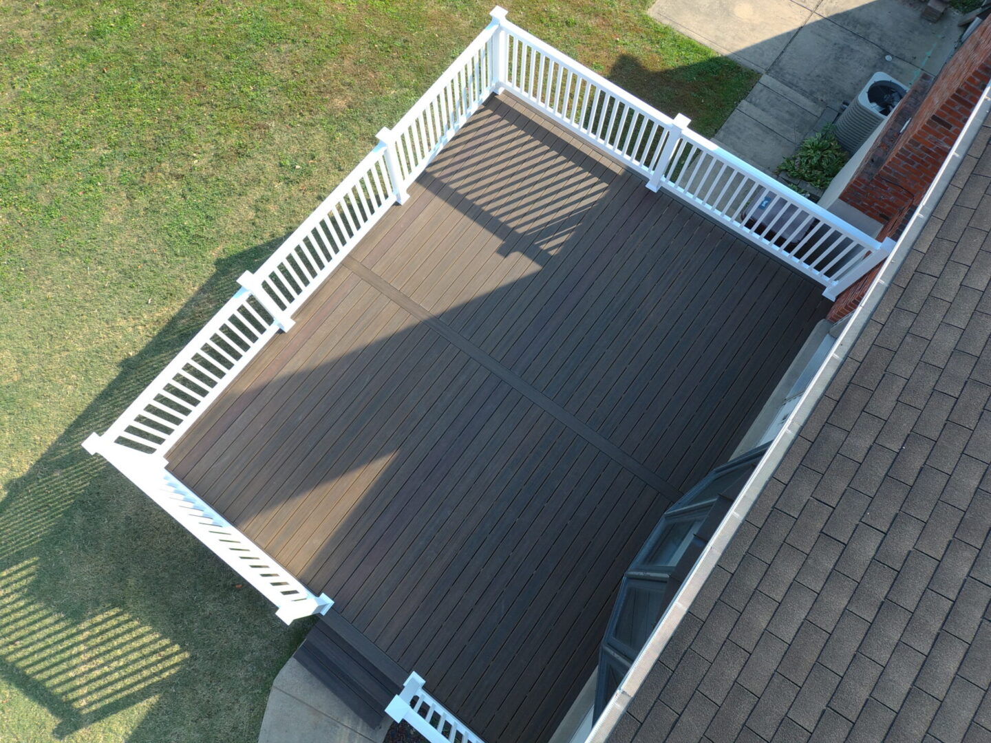 Elevated deck seen from above